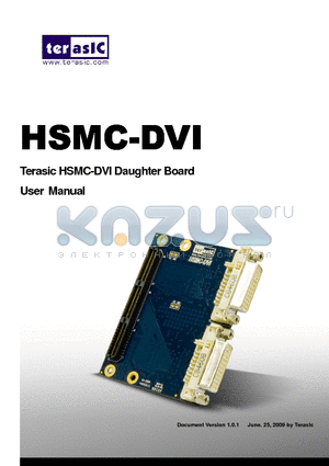 HSMC-DVI datasheet - Terasic HSMC-DVI Daughter Board User Manual