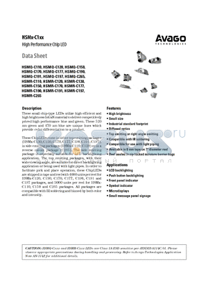 HSMX-C1XX datasheet - High Performance Chip LED