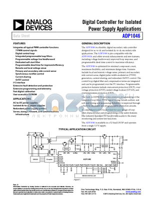 ADP-I2C-USB-Z datasheet - Digital Controller for Isolated