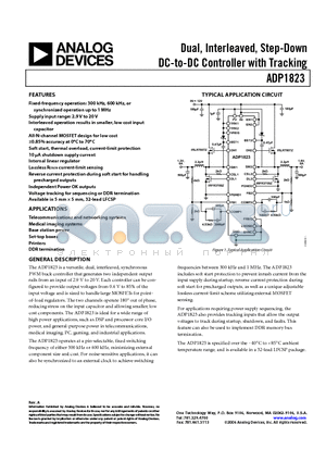 ADP1823ACPZ-R7 datasheet - Dual, Interleaved, Step-Down DC-to-DC Controller with Tracking