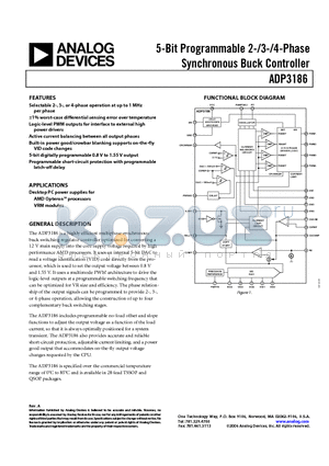 ADP3186JRQZ-REEL datasheet - 5-Bit Programmable 2-/3-/4-Phase Synchronous Buck Controller