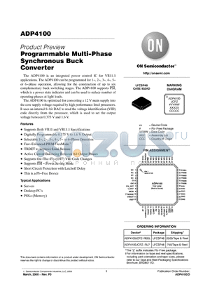 ADP4100JCPZ-REEL datasheet - Programmable Multi-Phase Synchronous Buck Converter