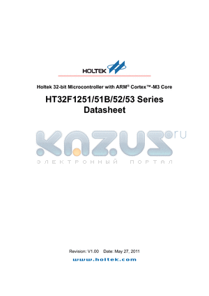 HT32F1252 datasheet - 32-bit Microcontroller with ARM Cortex-M3 Core