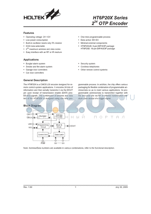 HT6P20X_09 datasheet - OTP Encoder