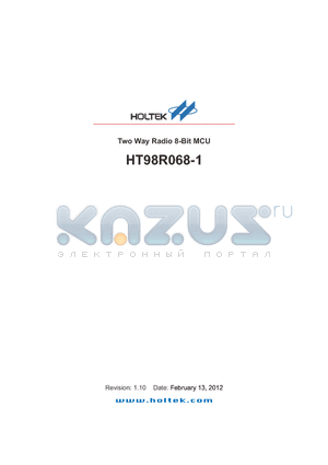 HT98R068-1 datasheet - Two Way Radio 8-Bit MCU