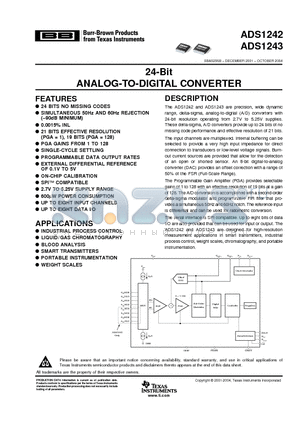 ADS1243IPWR datasheet - 24-Bit ANALOG-TO-DIGITAL CONVERTER