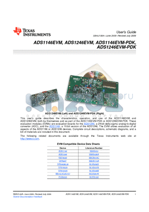 ADS1246EVM datasheet - Contains all support circuitry needed for the ADS1146/ADS1246