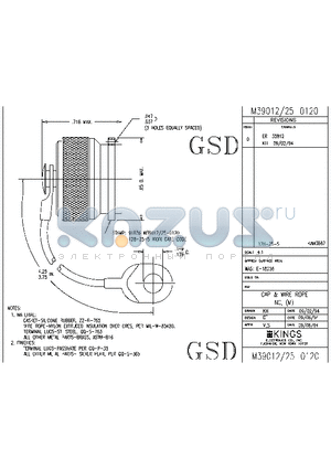 M39012 datasheet - CAP & WIRE ROPE TNC