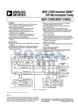 ADSP-21060LC datasheet - ADSP-21060 Industrial SHARC DSP Microcomputer Family