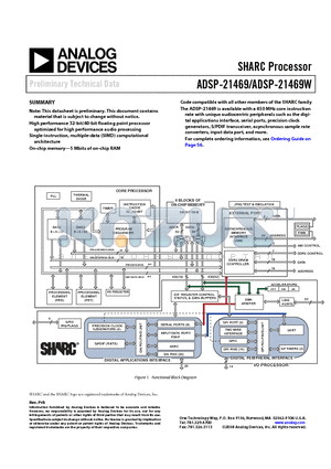 ADSP-21469KBZ-ENG2 datasheet - SHARC Processor material that is subject to change without notice