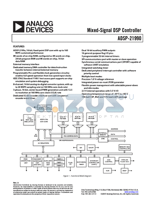 ADSP-21990BBC datasheet - Mixed-Signal DSP Controller