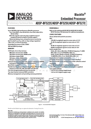 ADSP-BF522C datasheet - Embedded Processor