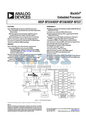 ADSP-BF537BBCZ-5B datasheet - Blackfin Embedded Processor