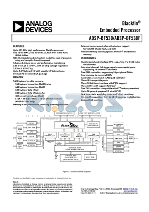 ADSP-BF538BBCZ-5F8 datasheet - Blackfin^ Embedded Processor