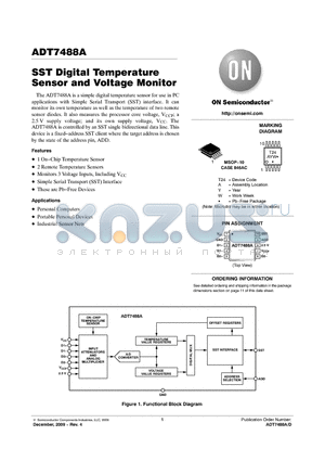 ADT7488AARMZ-RL7 datasheet - SST Digital Temperature Sensor and Voltage Monitor