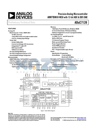 ADUC7128 datasheet - Precision Analog Microcontroller ARM7TDMI MCU with 12-bit ADC & DDS DAC