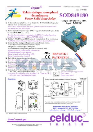 SOD849180 datasheet - Power Solid State Relay