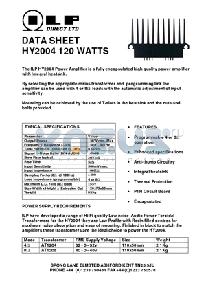 HY2004 datasheet - 120 WATTS Power Amplifier