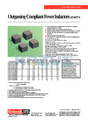 AE541PYA801MSZ datasheet - Outgassing Compliant Power Inductors