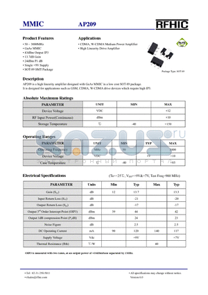 AP209 datasheet - MMIC