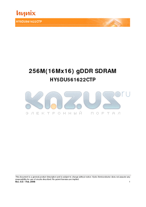 HY5DU561622CTP-5 datasheet - 256M(16Mx16) gDDR SDRAM