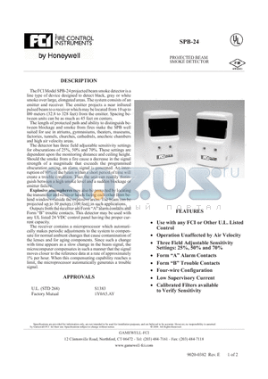 SPB-24 datasheet - Complete system includes emitter and receiver