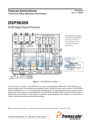 XC56309VL100A datasheet - 24-Bit Digital Signal Processor