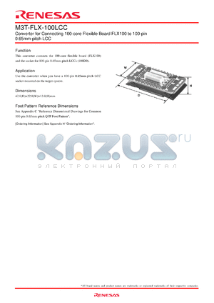 M3T-FLX-100LCC datasheet - Converter for Connecting 100-core Flexible Board FLX100 to 100-pin 0.65mm-pitch LCC