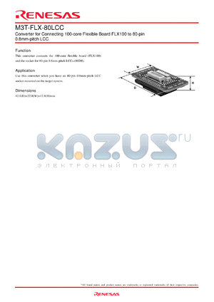 M3T-FLX-80LCC datasheet - Converter for Connecting 100-core Flexible Board FLX100 to 80-pin 0.8mm-pitch LCC