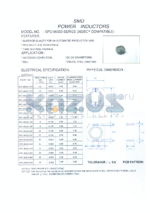 SPC-06503-3R3 datasheet - SMD POWER INDUCTORS