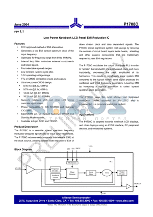 P1708C-08TR datasheet - Low Power Notebook LCD Panel EMI Reduction IC