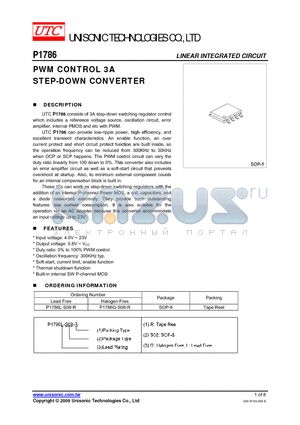 P1786 datasheet - PWM CONTROL 3A STEP-DOWN CONVERTER
