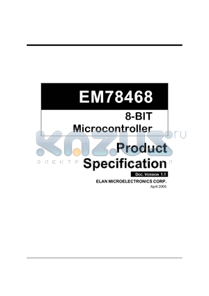 EM78468BQ datasheet - 8-BIT Microcontroller