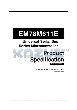 EM78M611E datasheet - Universal Serial Bus Series Microcontroller