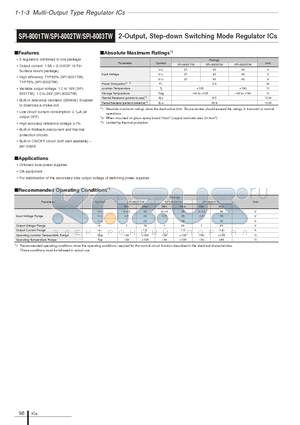 SPI-8001TW datasheet - 2-Output Step-down Switching Mode Regulator ICs