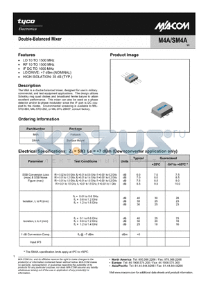 M4A datasheet - Double-Balanced Mixer