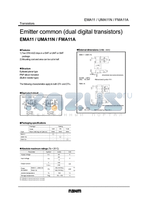 EMA11 datasheet - Emitter common (dual digital transistors)