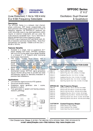 SPPOSC datasheet - 2 X 2 Oscillators: Dual Channel & Quadrature