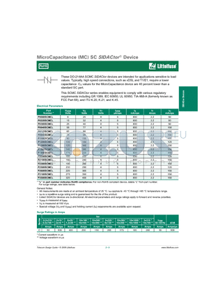 P3500SCMCL datasheet - MicroCapacitance (MC) SC SIDACtor^ Device