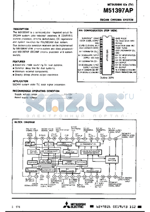 M51397AP datasheet - SECAM CHROMA SYSTEM