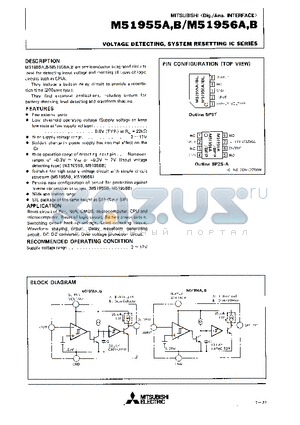 M51954A datasheet - VOLTAGE DETECTING, SYSTEM RESETTING IC SERIES