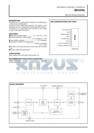 M51970L datasheet - MOTOR SPEED CONTROL