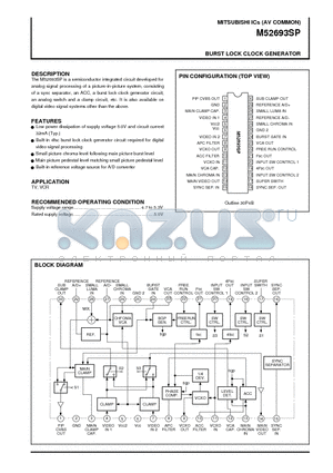 M52693 datasheet - BURST LOCK CLOCK GENERATOR