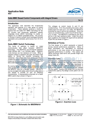 M537 datasheet - GaAs MMIC Based Control Components with Integral Drivers
