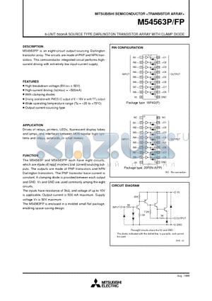 M54563P_12 datasheet - 8-UNIT 500mA SOURCE TYPE DARLINGTON TRANSISTOR ARRAY WITH CLAMP DIODE