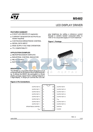 M5482_04 datasheet - LED DISPLAY DRIVER