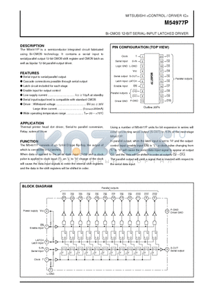 M54977 datasheet - Bi-CMOS 12-BIT SERIAL-INPUT LATCHED DRIVER