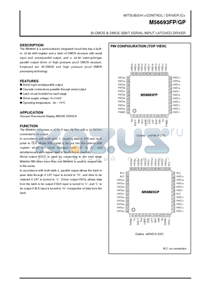 M56693FP datasheet - Bi-CMOS & DMOS 32BIT SERIAL-INPUT LATCHED DRIVER