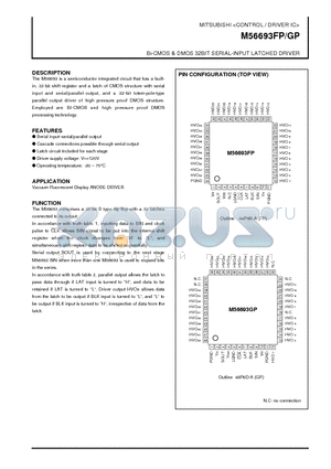 M56693GP datasheet - Bi-CMOS & DMOS 32BIT SERIAL-INPUT LATCHED DRIVER