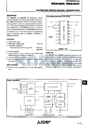 M58484P datasheet - 30-FUNCTION REMOTE-CONTROL TRANSMITTERS